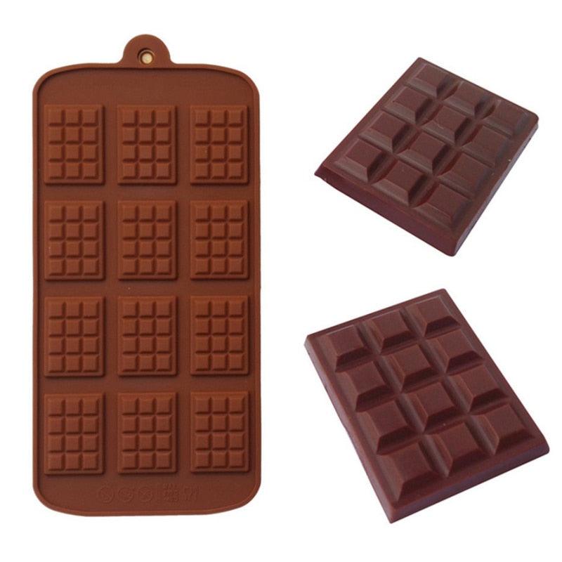 12-Cavity Silicone Chocolate Mold for Baking and Candy Making
