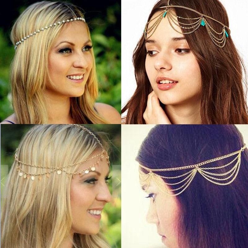 Vintage Faux Crystal Pearl Tiara Bridal Headband