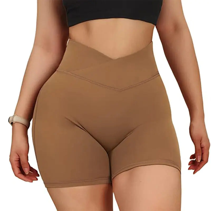 Shorts de Yoga Sin Costuras de Cintura Alta para Mujeres
