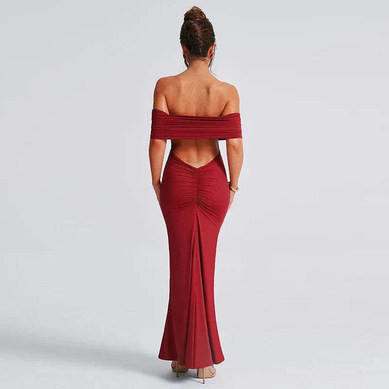 Robe élégante sans dos et épaules dénudées pour femmes