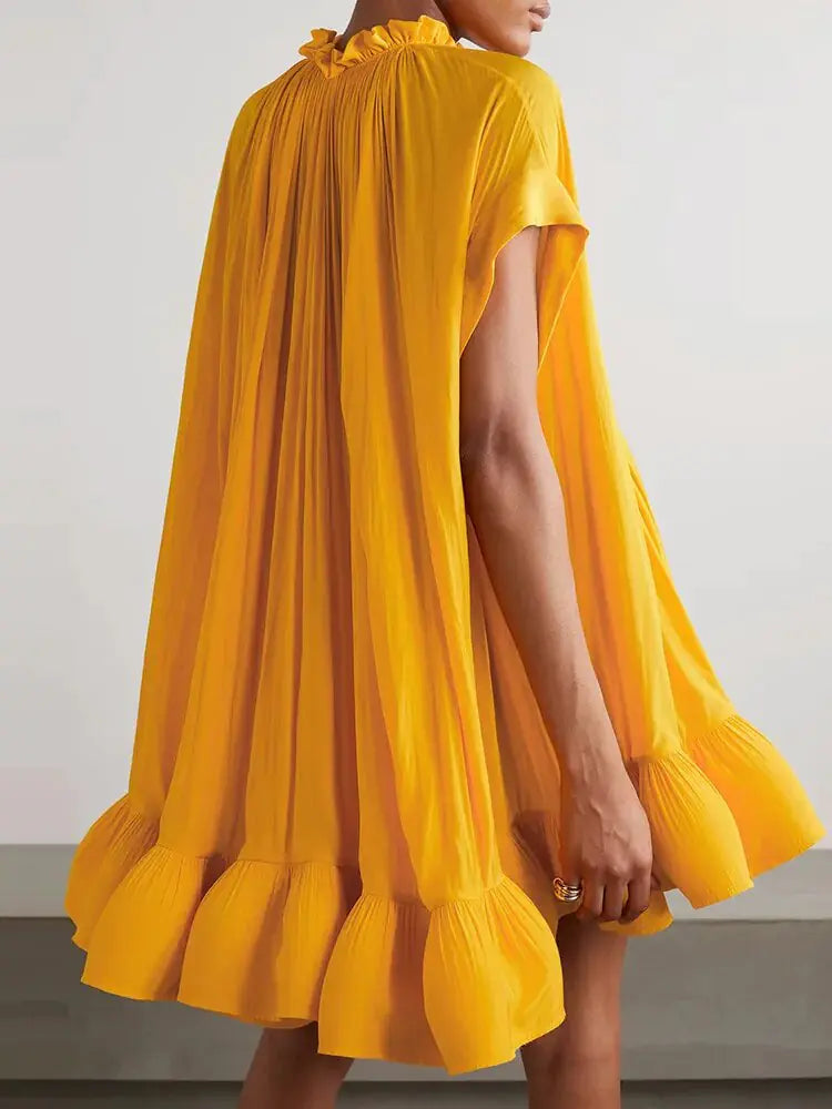 Robes mini unies asymétriques pour femmes