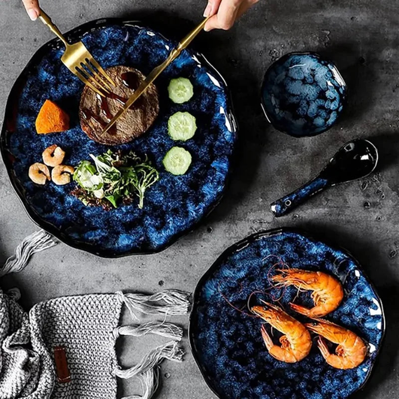 Retro Porcelain Dinner Plates - Timeless Elegance for Every Meal
