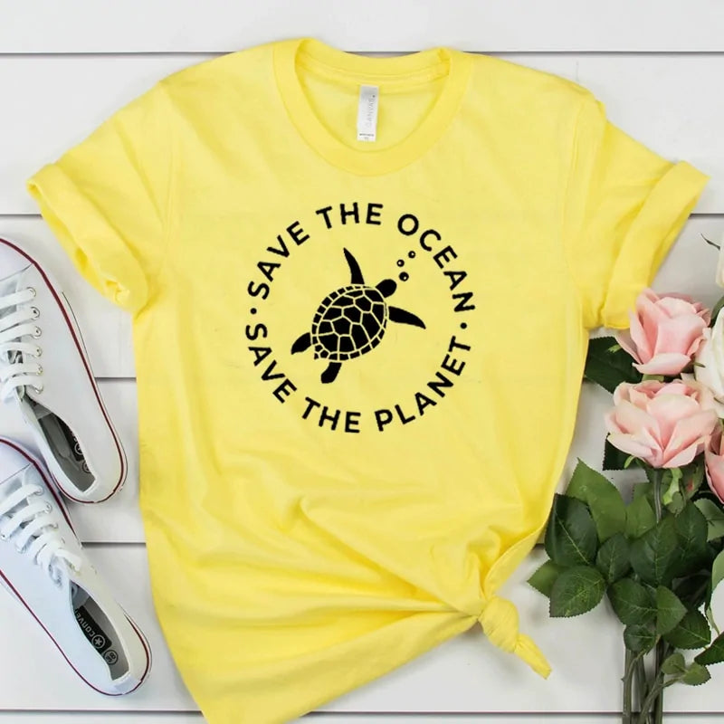 T-shirt d'été pour femmes Planet Protect Environment