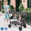 Gbruno 2-Seat Pet Stroller Wagon with Adjustable Canopy - Gray