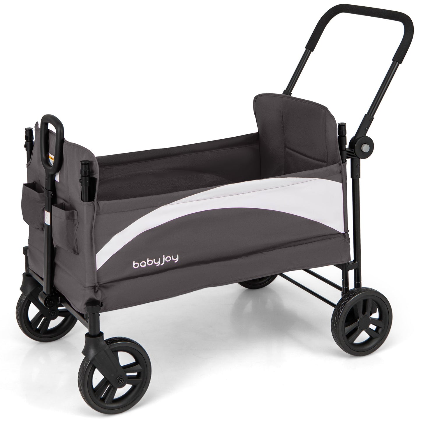 Gbruno 2-Seat Pet Stroller Wagon with Adjustable Canopy - Gray
