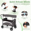 Gbruno 2-Seat Pet Stroller Wagon with Adjustable Canopy - Gray