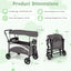 Gbruno 2-Seat Pet Stroller Wagon with Adjustable Canopy - Gray