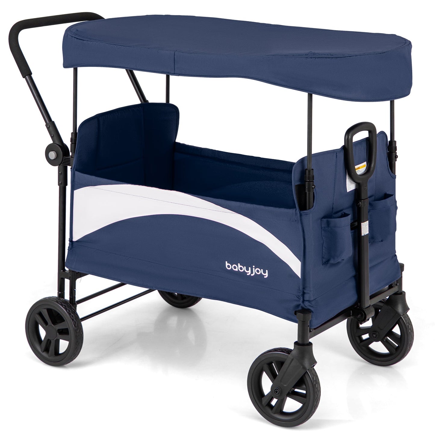2-Seat Stroller Wagon with Adjustable Canopy - Navy