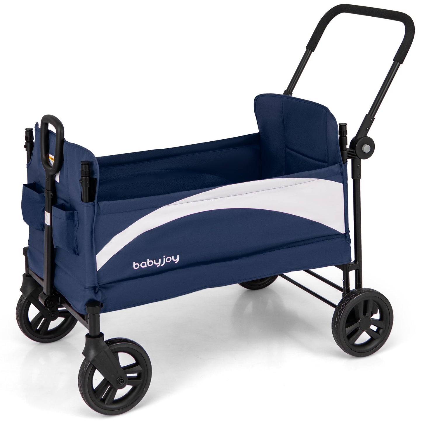 2-Seat Stroller Wagon with Adjustable Canopy - Navy