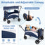 2-Seat Stroller Wagon with Adjustable Canopy - Navy