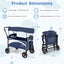 2-Seat Stroller Wagon with Adjustable Canopy - Navy