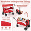 2-Seat Stroller Wagon with Adjustable Canopy - Red