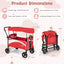 2-Seat Stroller Wagon with Adjustable Canopy - Red