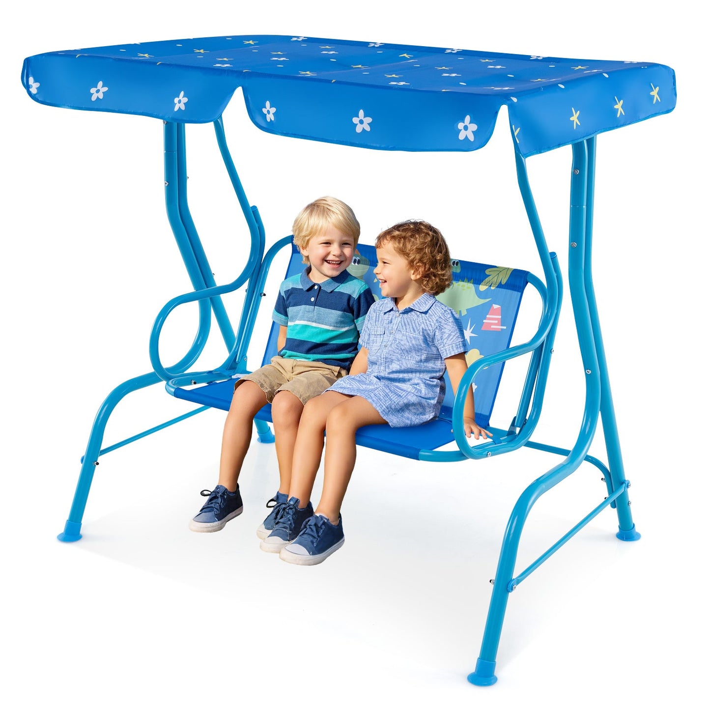 Columpio de Patio para Niños de 2 Plazas con Toldito Ajustable