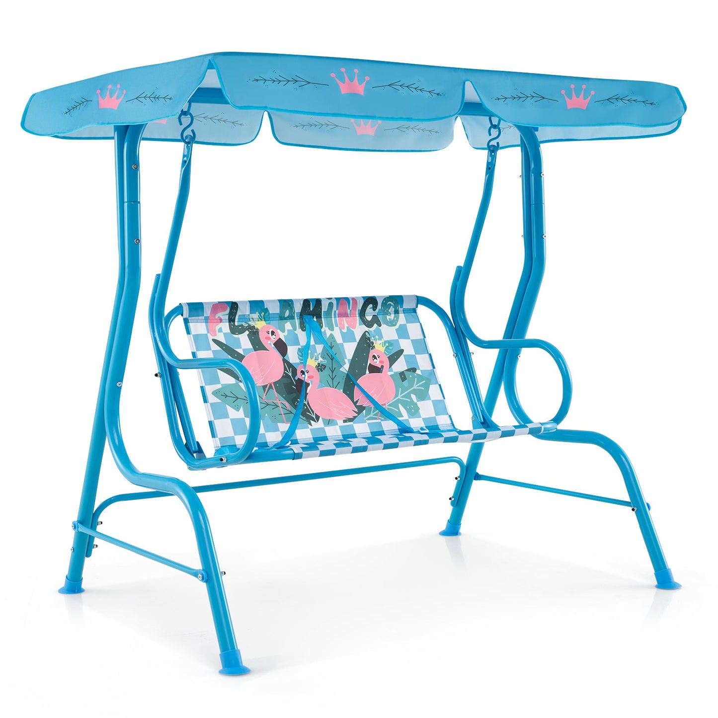 Columpio de Patio para Niños de 2 Plazas con Dosel Ajustable - Marino