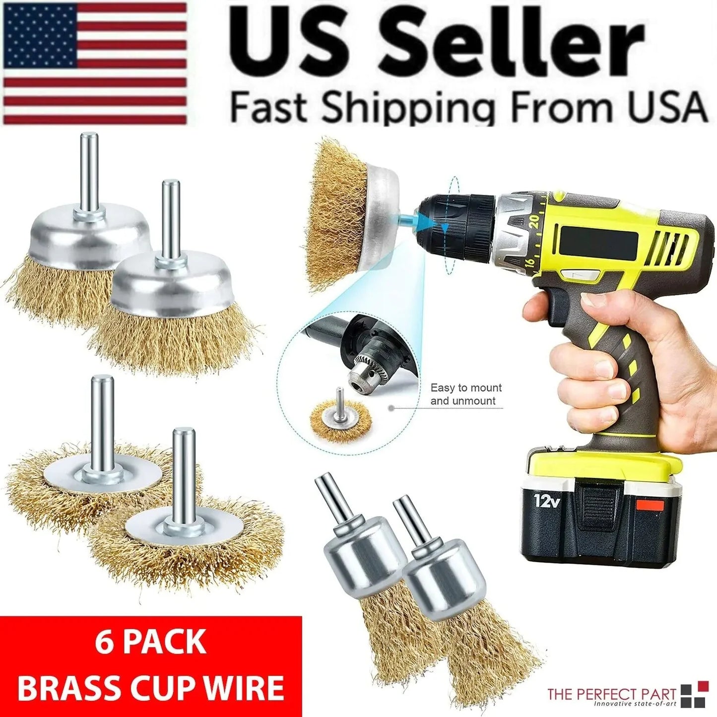 2-Pack Wire Brush Wheel Set for Drill - Rust and Paint Removal
