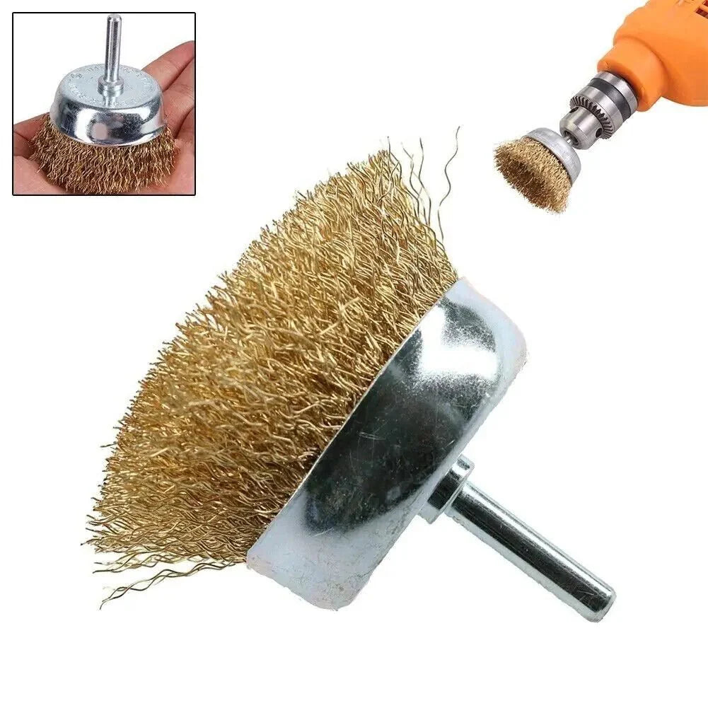 2-Pack Wire Brush Wheel Set for Drill - Rust and Paint Removal