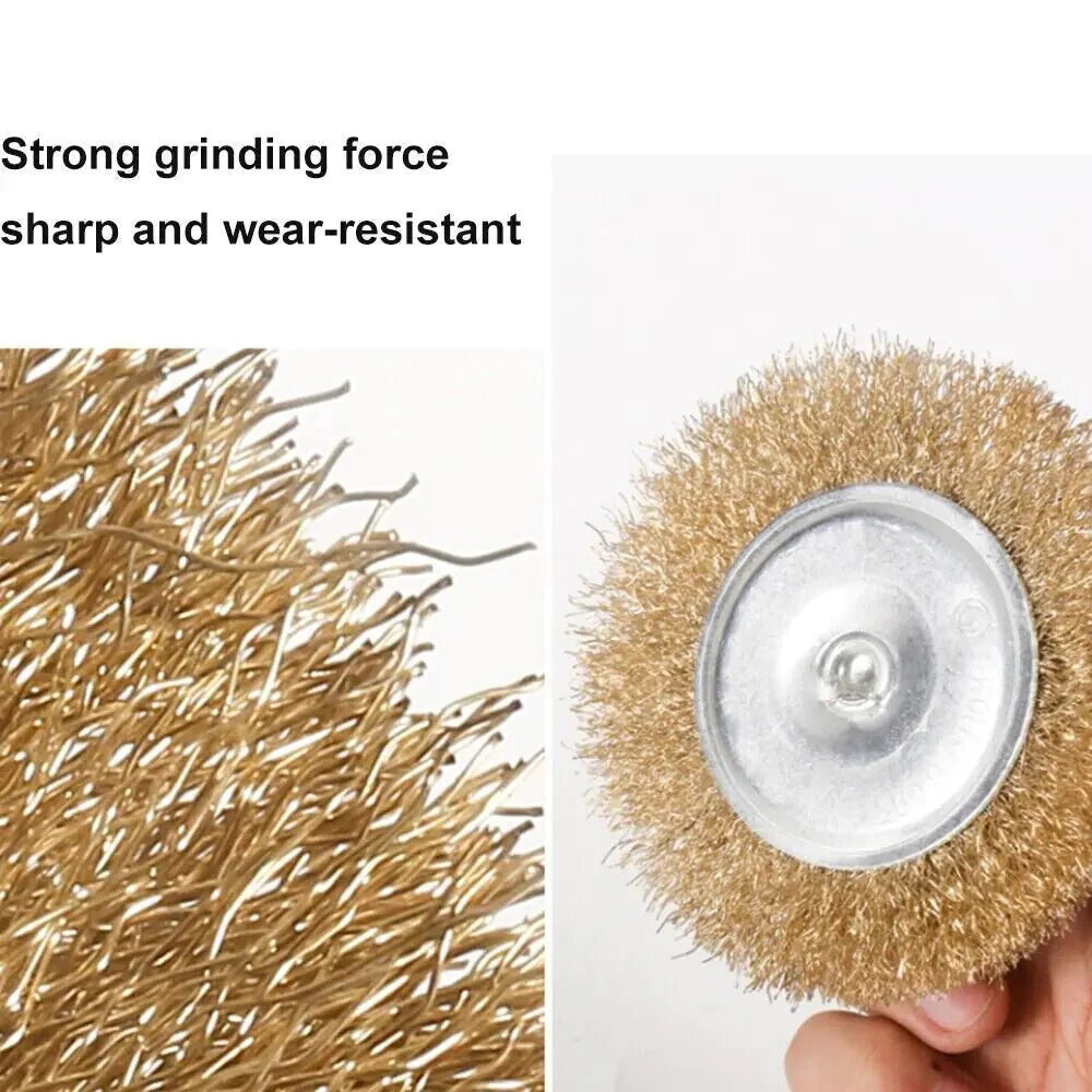 2-Pack Wire Brush Wheel Set for Drill - Rust and Paint Removal