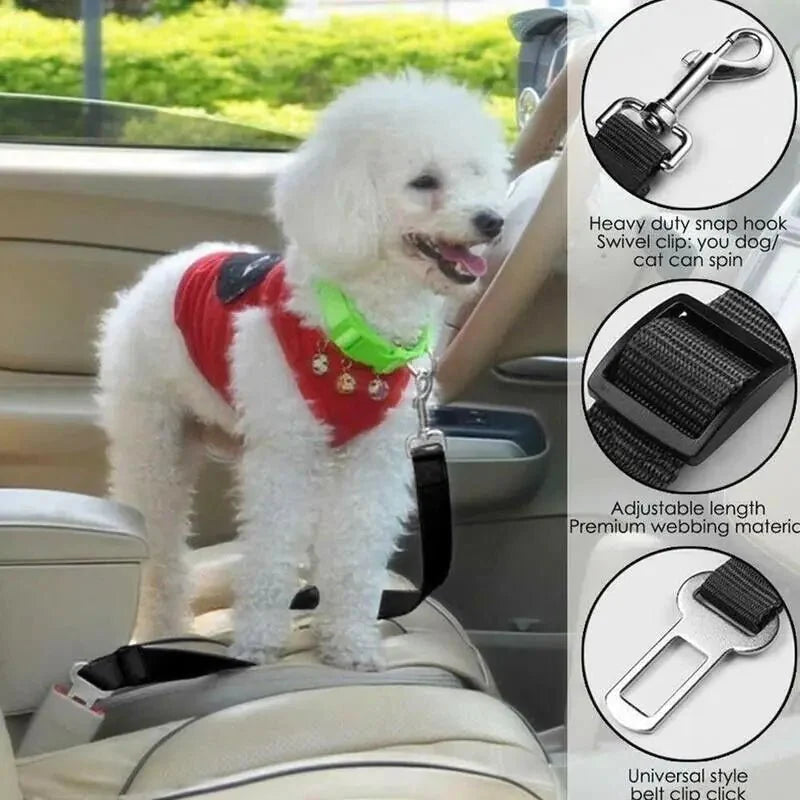 Adjustable Pet Safety Seatbelt - 2 Pack for Cats and Dogs