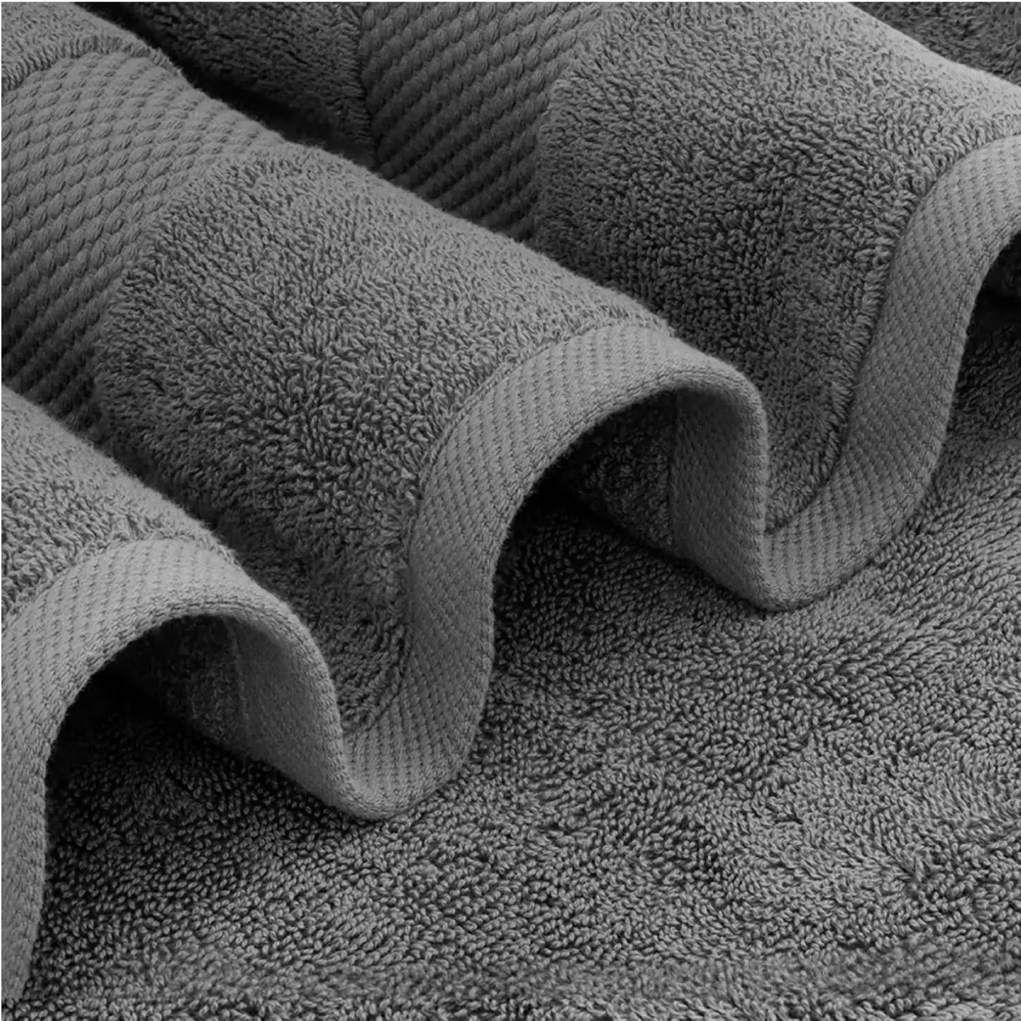 Toallas de baño suaves de lujo - Paquete de 2, extra grandes 35x70 pulgadas, gris