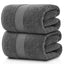 Toallas de baño suaves de lujo - Paquete de 2, extra grandes 35x70 pulgadas, gris