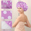 Bonnet de Douche Réutilisable Grand Format pour Femmes - Pack de 2 (Violet/Orange)