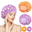 Bonnet de Douche Réutilisable Grand Format pour Femmes - Pack de 2 (Violet/Orange)