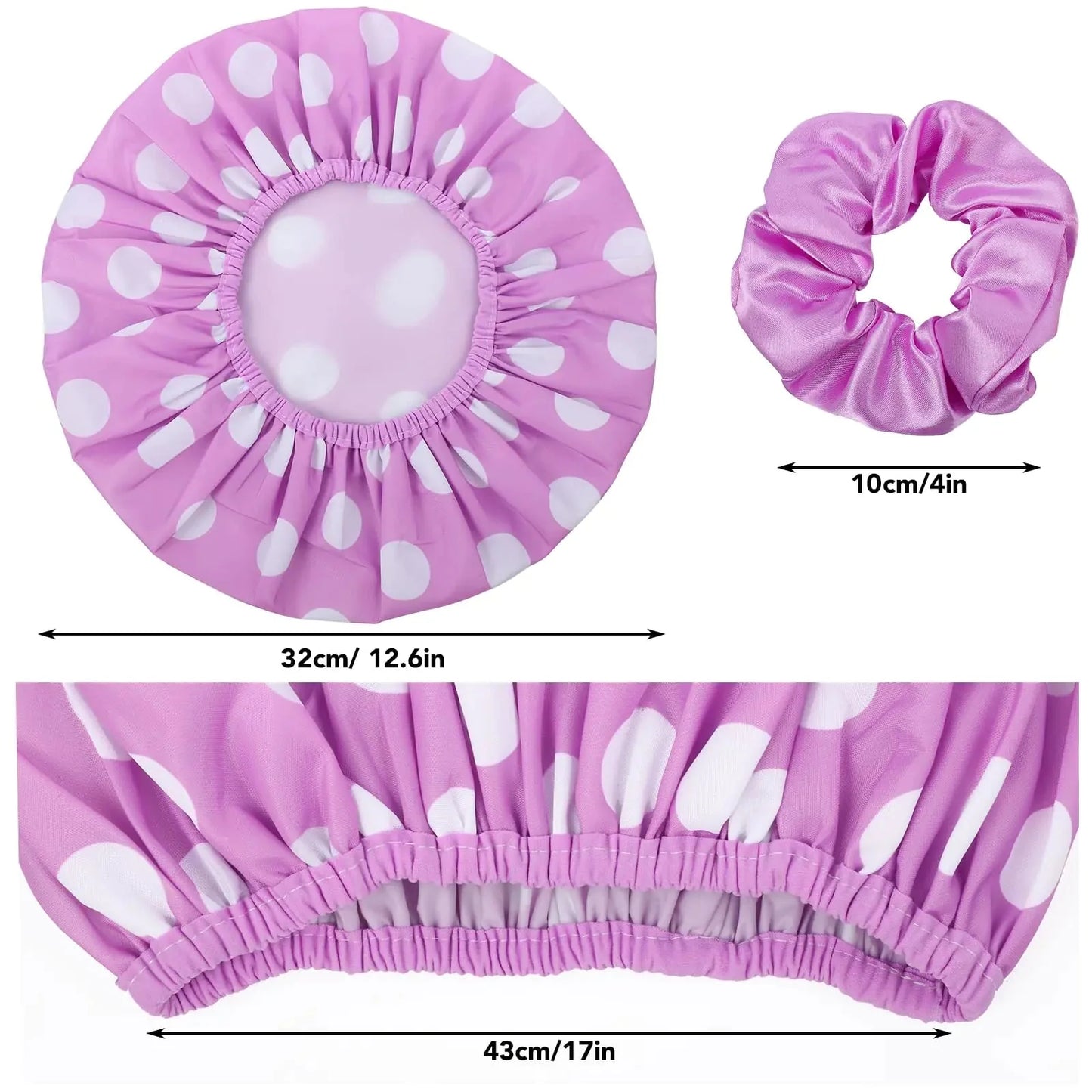 Bonnet de Douche Réutilisable Grand Format pour Femmes - Pack de 2 (Violet/Orange)