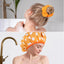 Bonnet de Douche Réutilisable Grand Format pour Femmes - Pack de 2 (Violet/Orange)