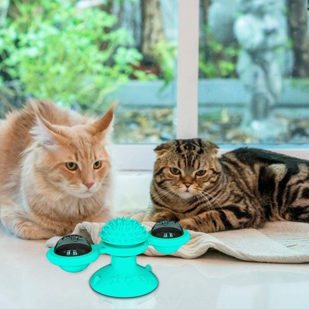Interactive Cat Toy Set - Windmill & Grooming Brush