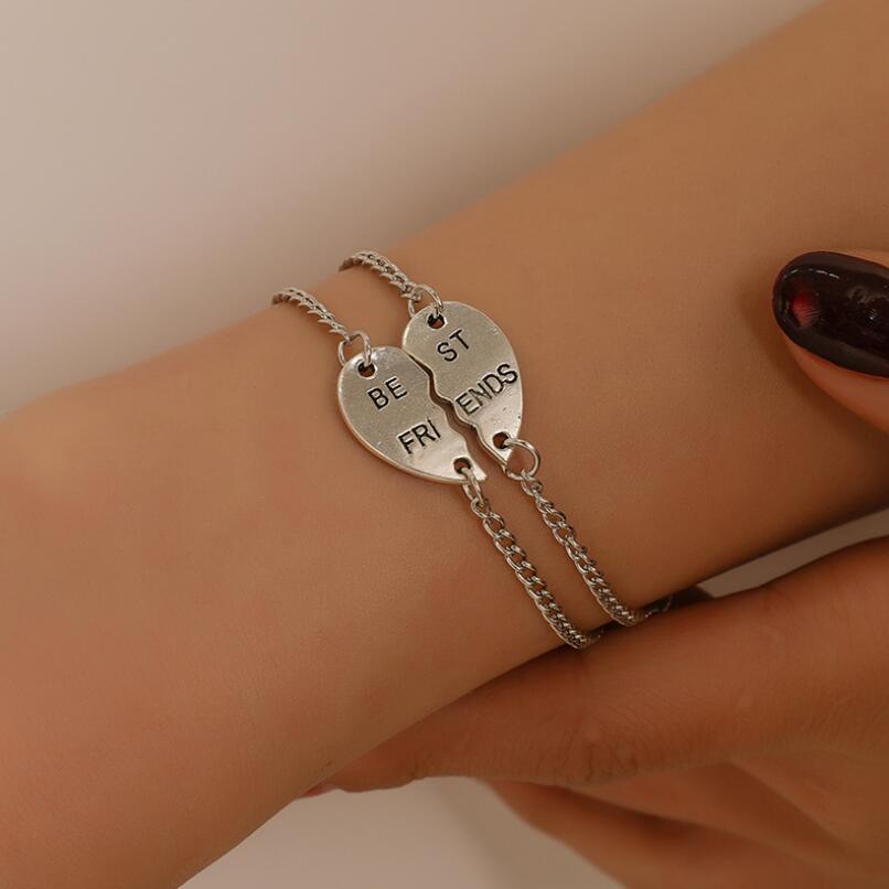 Ensemble de Bracelets Charms Meilleures Amies - Bijoux d'Amitié en Cœur