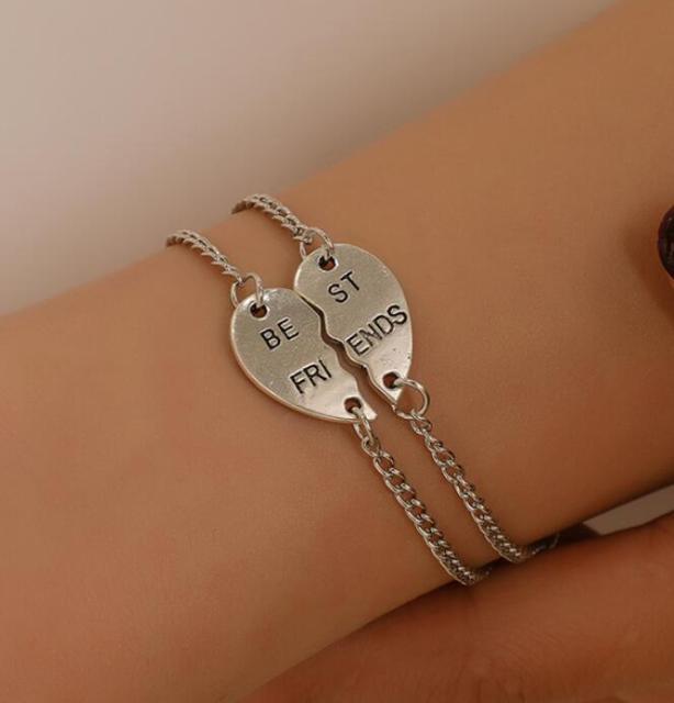 Ensemble de Bracelets Charms Meilleures Amies - Bijoux d'Amitié en Cœur
