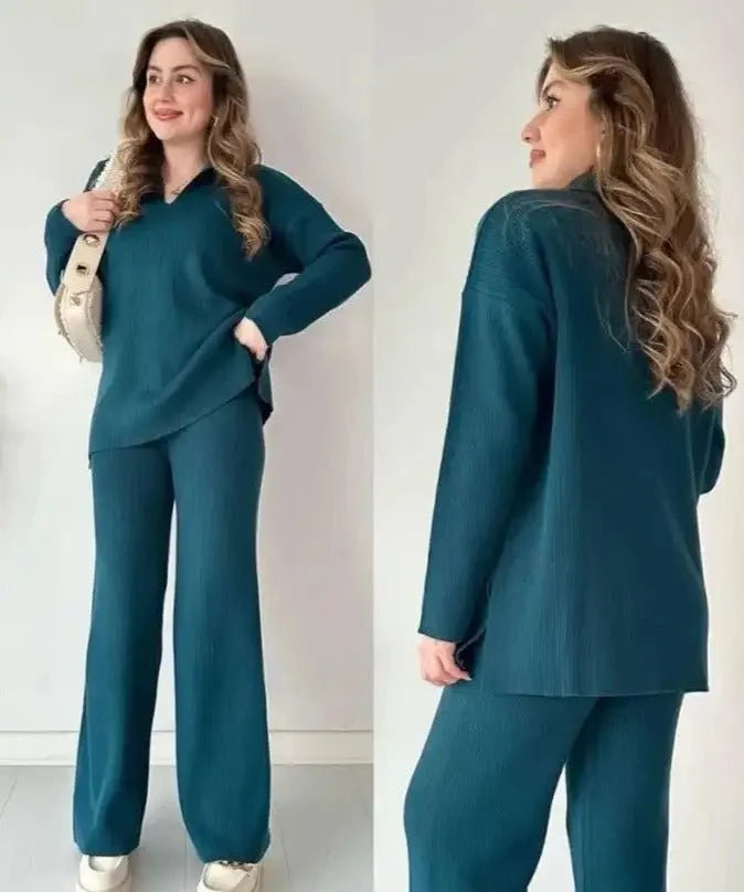Conjunto de Loungewear de Punto de 2 Piezas Premium