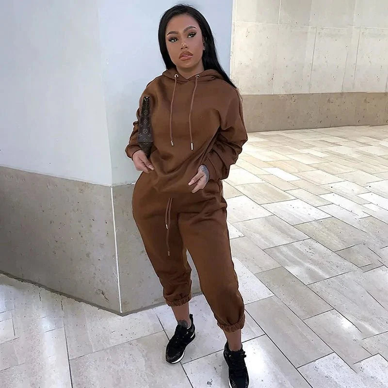 Conjunto de Sudadera Chic de 2 Piezas para Mujeres