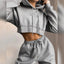 Conjunto de Sudadera Chic de 2 Piezas para Mujeres