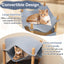 Maison pour chat en bois à 2 niveaux avec condo semi-fermé - Gris