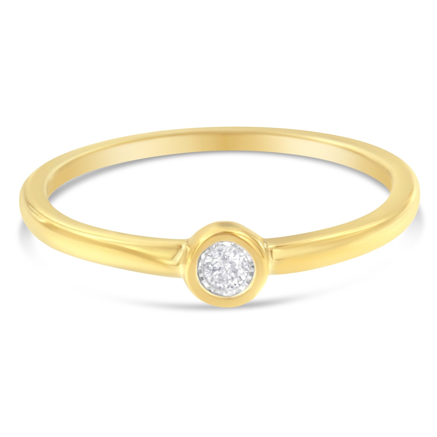 Bague en diamant Miracle Set en argent sterling plaqué or jaune 14K - Taille 6