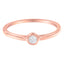 Anillo de Diamante de Plata Esterlina Baño de Oro Rosa de 14K - Talla 6
