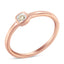 Anillo de cojín cuadrado de diamante de plata de ley chapada en oro rosa de 14K - Talla 6