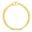Anillo de Diamante en Forma de Gota de Plata Esterlina Baño de Oro de 14K - Talla 6