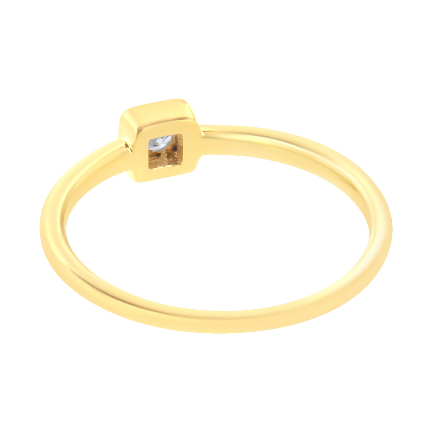 14K Yellow Gold Plated Sterling Silver Miracle Set Diamond Promise Ring - Size 6