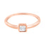 14K Rose Gold Plated Sterling Silver Miracle Set Diamond Promise Ring - Size 6