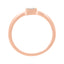 14K Rose Gold Plated Sterling Silver Miracle Set Diamond Promise Ring - Size 6
