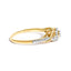 10K Yellow Gold Diamond Swirl and Halo Promise Ring - Size 7