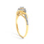 10K Yellow Gold Diamond Swirl and Halo Promise Ring - Size 7