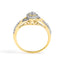 10K Yellow Gold Diamond Swirl and Halo Promise Ring - Size 7