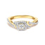 Bague de fiançailles en or jaune 10K avec tige torsadée et halo de diamants - Taille 7