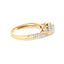 Bague de fiançailles en or jaune 10K avec tige torsadée et halo de diamants - Taille 7
