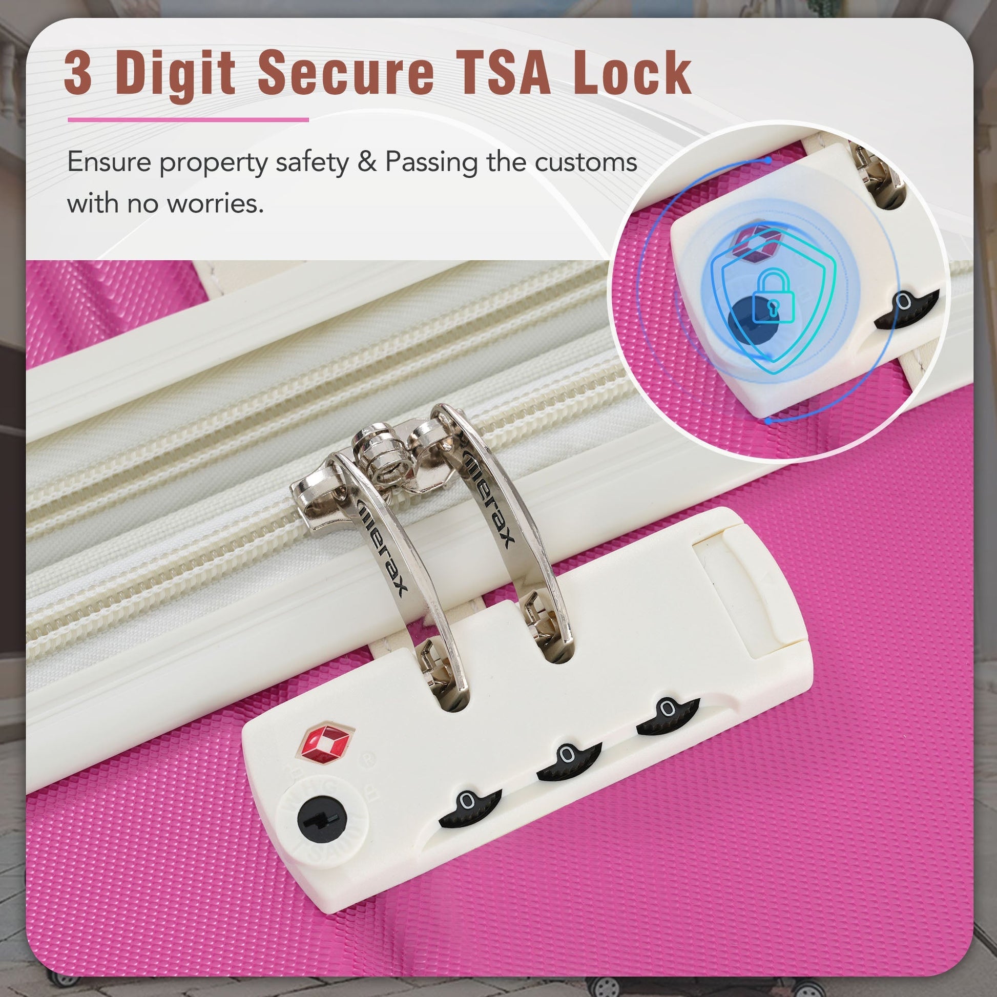 20 IN Luggage 1 Piece with TSA lock , Lightweight Suitcase Spinner Wheels,Carry on Vintage Luggage,Pink - Korvel
