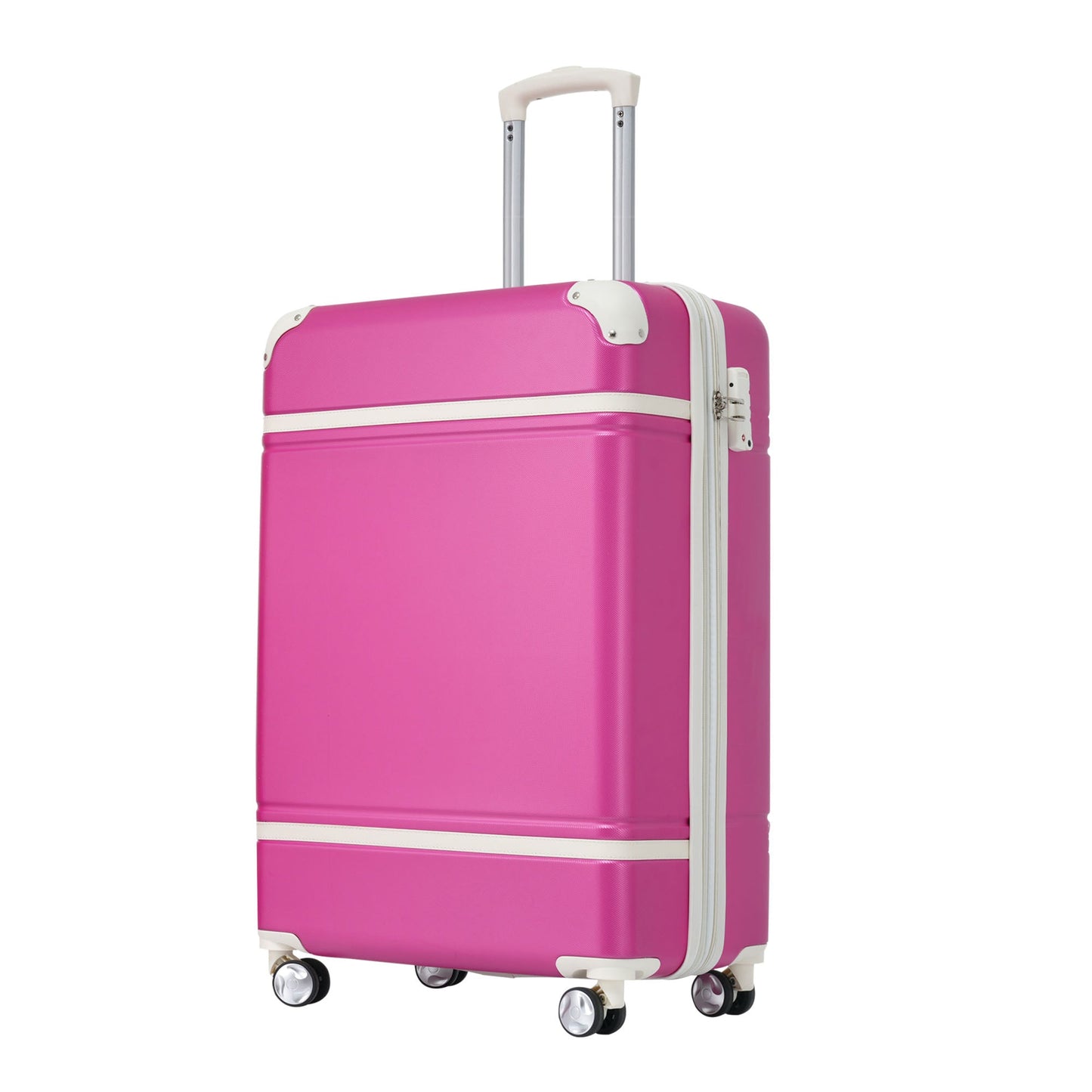 20 IN Luggage 1 Piece with TSA lock , Lightweight Suitcase Spinner Wheels,Carry on Vintage Luggage,Pink - Korvel